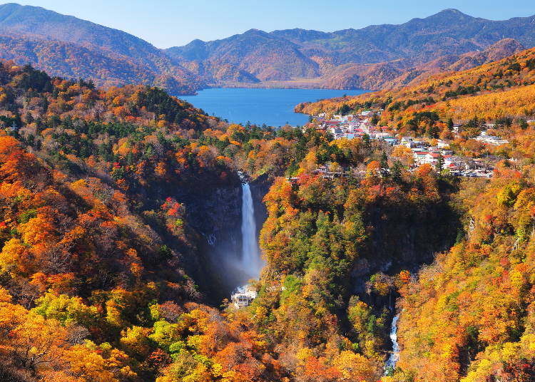 The breathtaking Kegon Falls and Lake Chuzenji in Nikko in autumn (Image: PIXTA)