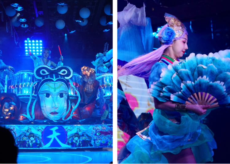 The blue heavenly team and their float