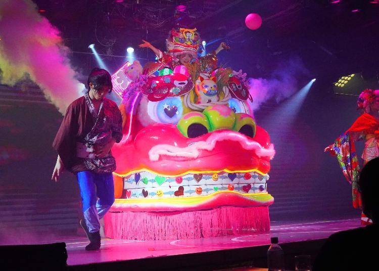 The candy pink Shishimai (traditional Japanese lion dance)