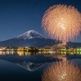 河口湖夏季最大煙火大會「河口湖湖上祭」＆絕景富士山香草庭園「河口湖庭園」｜新宿出發
快來預約▶ 
(圖片來源：KKday)