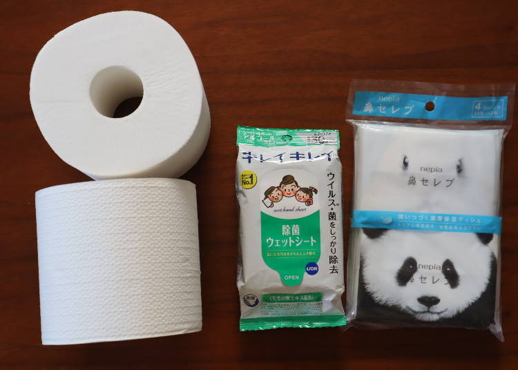 3. Tissues (wet wipes, toilet paper, pocket tissues, etc.)