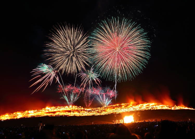 Wakakusa Yamayaki’s controlled burning and fireworks are an incredible sight each January (Image: PIXTA)