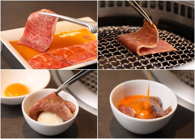 さっと焼いてご飯に包み、生卵をかけて食べる「ざぶすき」