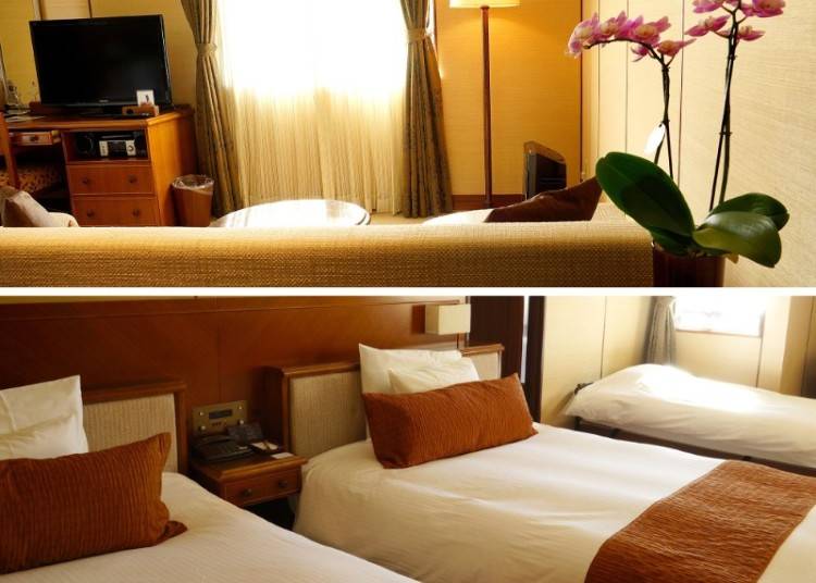 部屋でくつろぎ、室内温泉で癒しの時間
