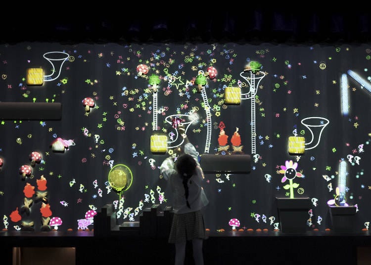 teamLab《小人兒所居住的音樂牆 》Courtesy teamLab Massless, Beijing © チームラボ