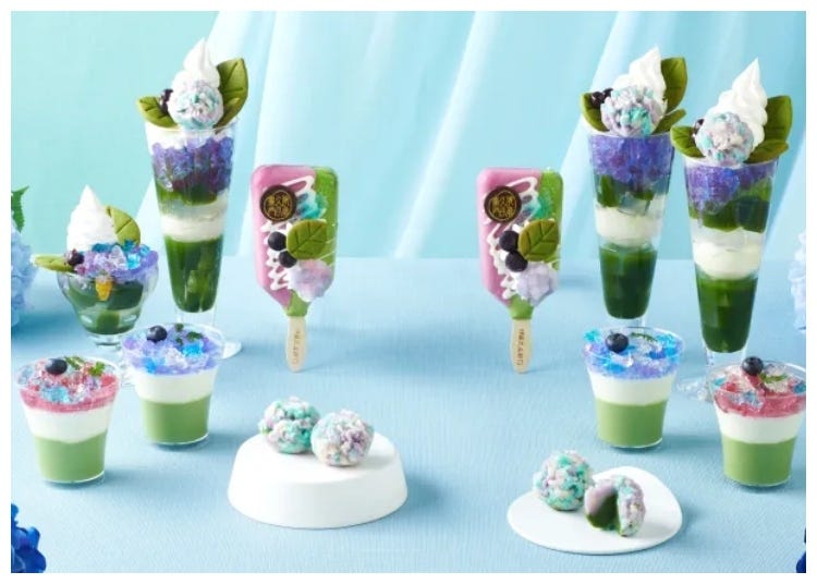 Uji matcha tea specialist from the Edo period releases a range of sweets for hydrangea season