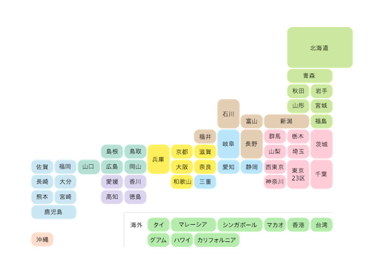 深夜まで営業しており、24時間営業の店舗が多い