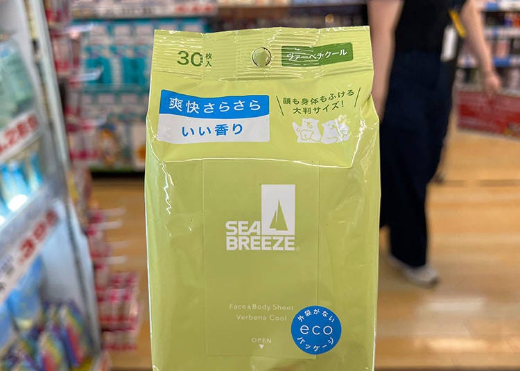 Sea Breeze Body Sheets (シーブリーズ フェイス&ボディシート; 438 yen)