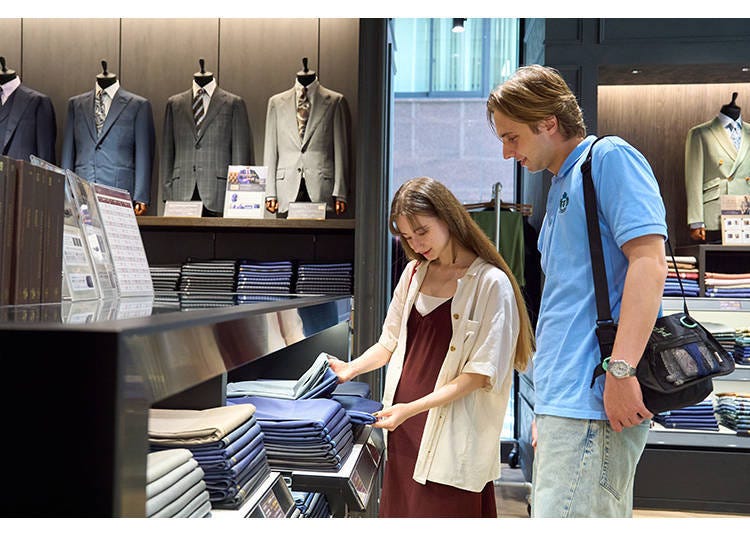 Design your perfect suit from about 5,000 fabrics and 15 different styles