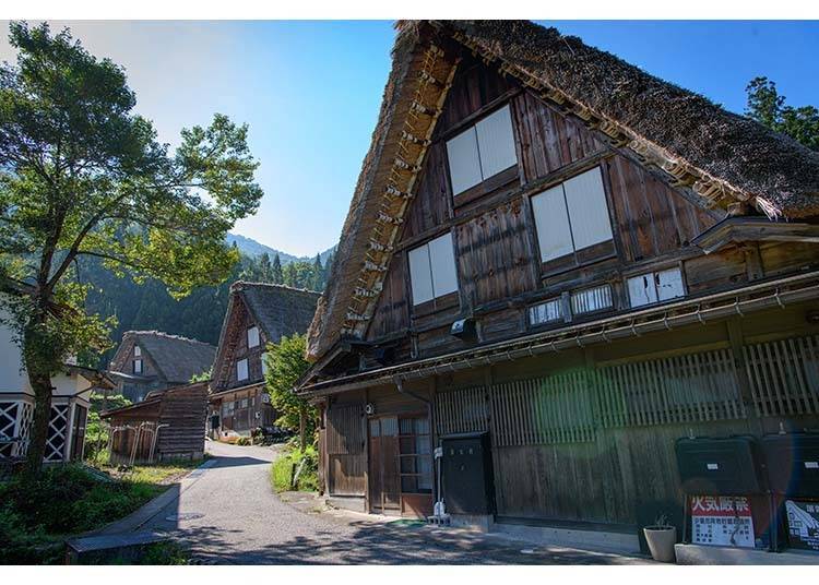 The gassho-style houses resemble two hands pressed together in prayer.