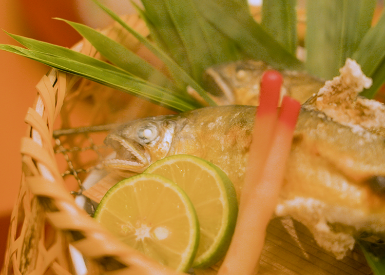 Exquisite dishes made with fresh sweetfish caught in the Nagara River