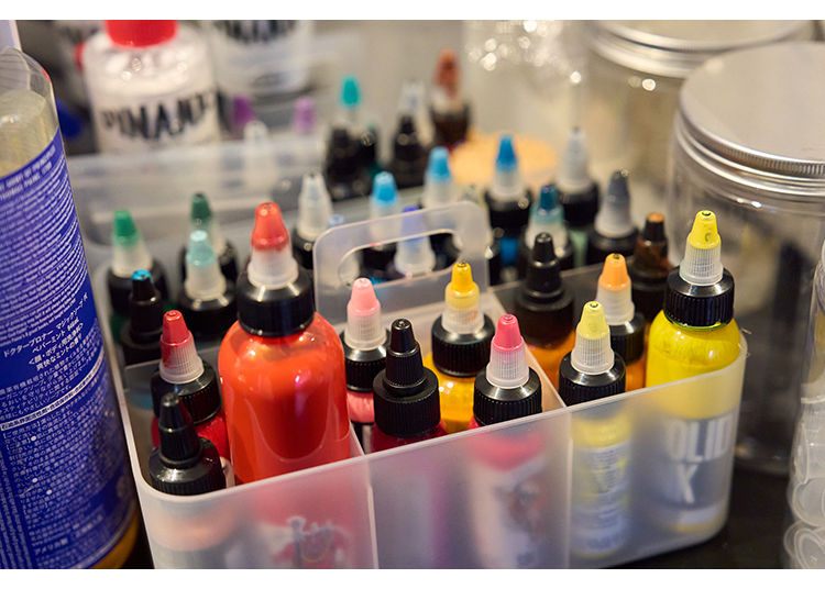 Bottles of ink, ready to go!