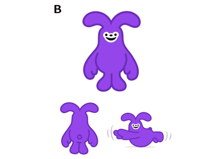 Candidate B: The purple rabbit from the future