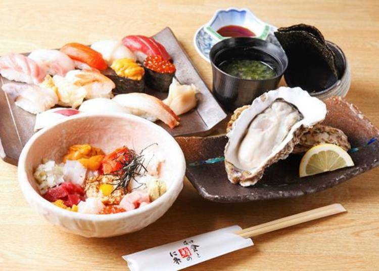 ▲来北海道就是要尝遍各种海鲜！即使吃了这么多种东西也不伤荷包让人超开心。