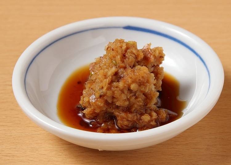 ▲自家製的醬油醃西洋山葵。可以搭配生魚片來吃，甚至拿來下酒也沒問題！