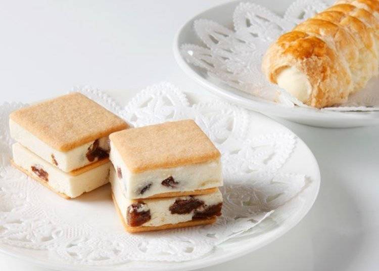 ▲Marusei Ice Sand on the left (200 yen each, tax included *Picture shows 2), Saku Saku Pie on the right (180 yen tax included)