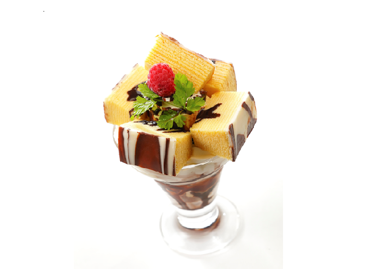 ▲The Sanpouroku Whipped Cream Parfait is layered with ice cream, whipped cream, plenty of chocolate syrup and Sanpouroku on top. The combinations of the sweetness creates a delicious experience that any sweet connoisseur must try (photo provided by Ryugetsu)