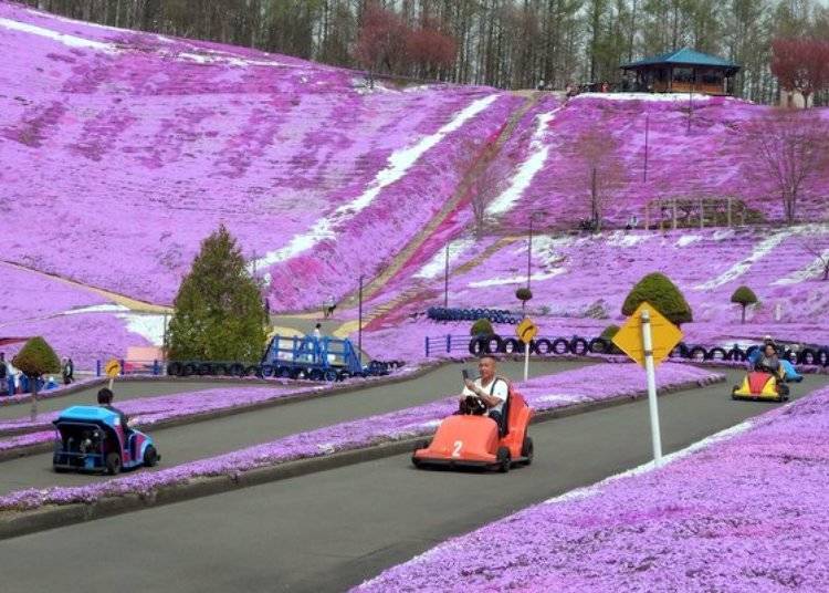 ▲The go-kart course is 820 meters long. Drive safely while enjoying the scenery. One lap for two people costs 600 yen; 400 yen for one person (tax included for both)