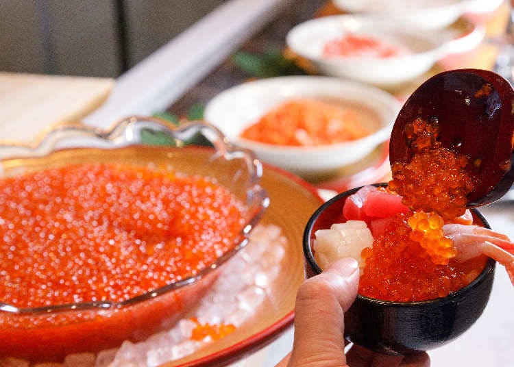 All-you-can-eat salmon roe at the breakfast buffet! (Photo provided by: Jozankei View Hotel)
