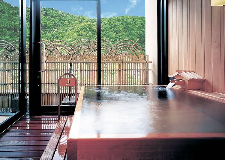 獨立湯屋為住宿者限定使用，1次2,200日圓，需預約（圖片提供：哈娜末米吉日式旅館）