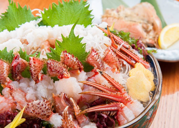 The Hokkaido horse hair crab washed in cold water, with a texture that almost melts in your mouth