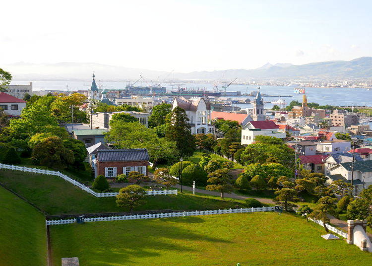 The Motomachi churches viewed from Mt. Hakodate Ropeway