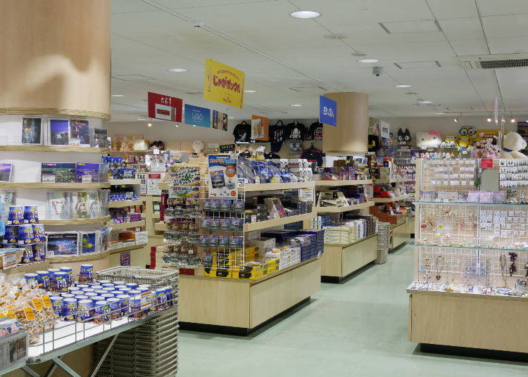 The spacious Sancho shop. There are many Hakodate souvenirs to see with limited time offers as well.