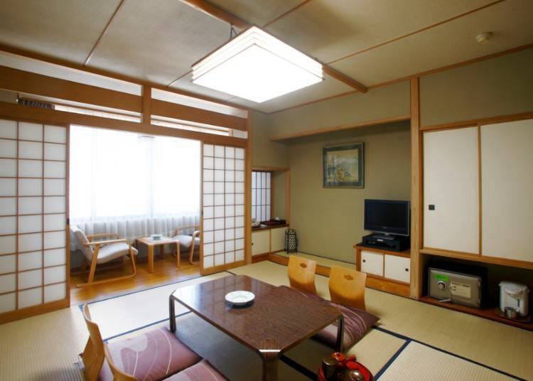 A traditional Japanese-style guestroom with tatami mats.