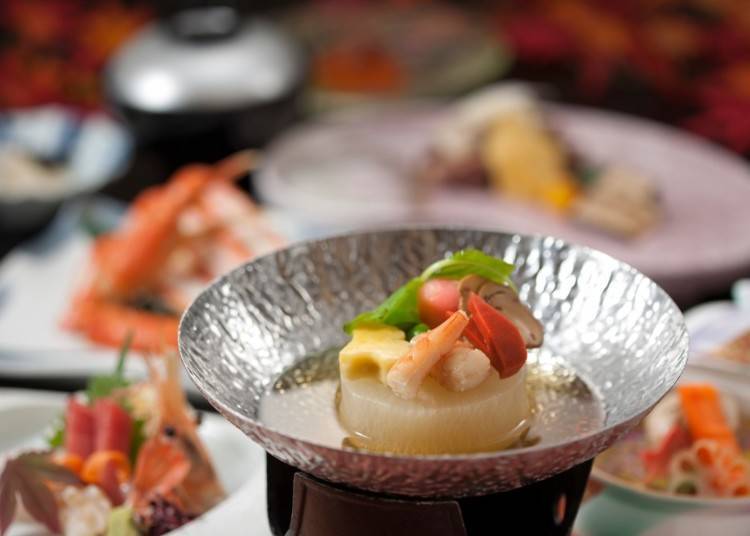 日式套餐(示意图)，使用当季食材的日本料理