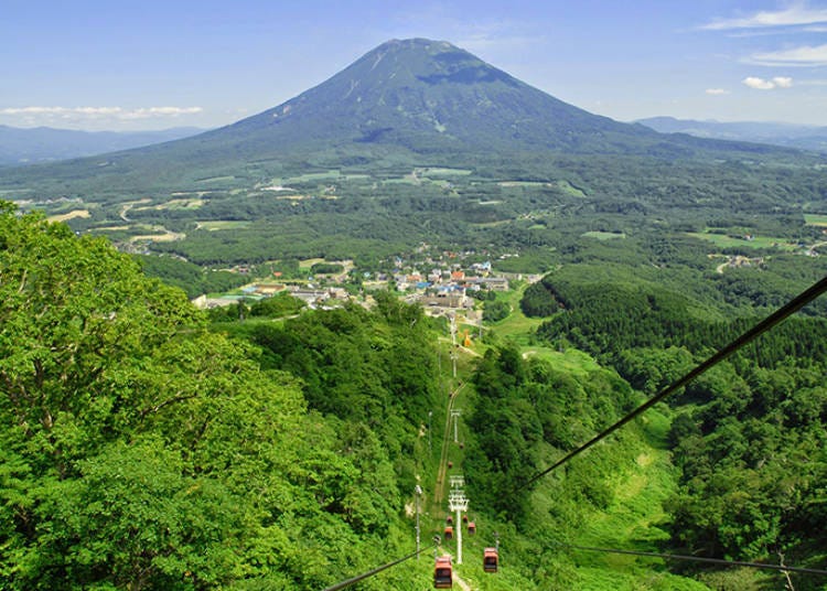 As the summer gondola rises up the mountain, you see Mt. Yotei and the countryside spread out down below