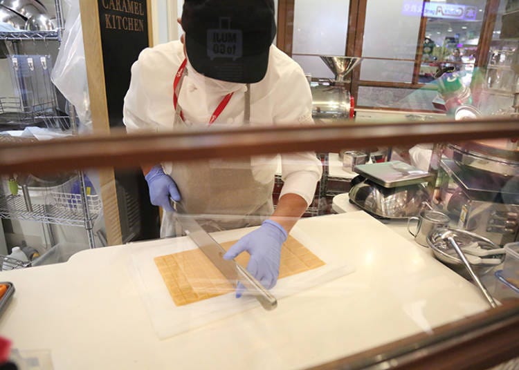 Caramel being made in the factory