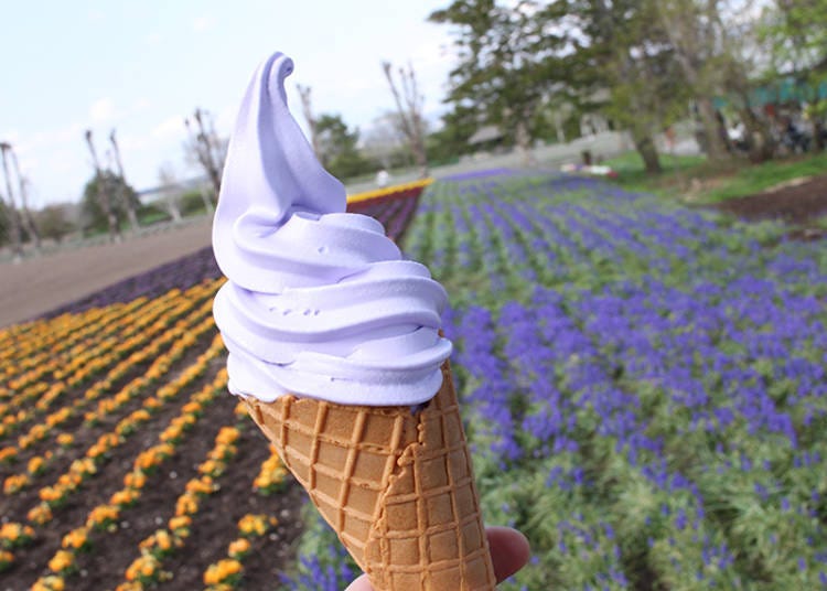 Lavender extract made on the farm is mixed into the cram to create the Lavender Soft Cream, which offers a refreshing taste.