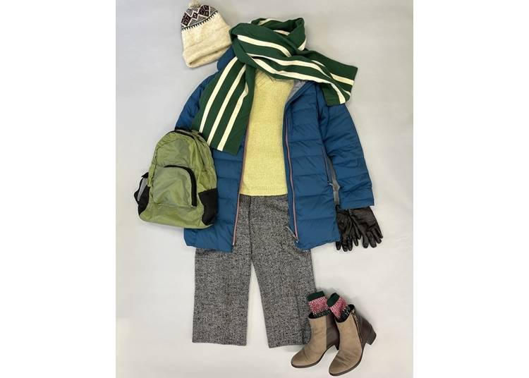 Example of coordinating outfits for March (for walking around town)