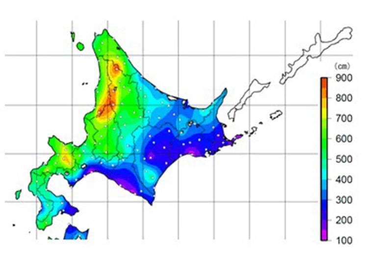 ◆冬季的降雪量　資料來源：氣象廳札幌管區氣象台