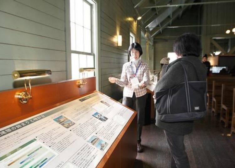 The volunteer staff inside the building can give you detailed information.