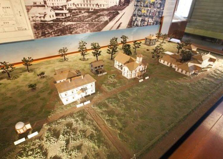 A 1/100 scale model of the agricultural college in its early years