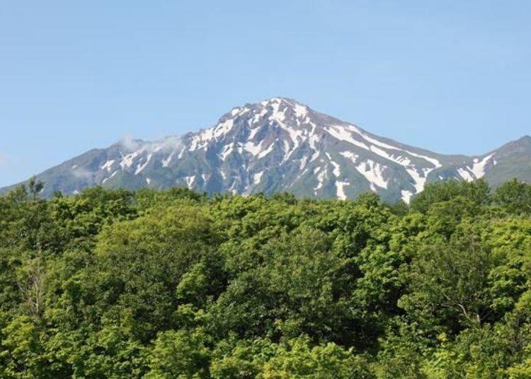 The mountain appears more jagged than when viewed from other locations giving it a somewhat rough appearance.