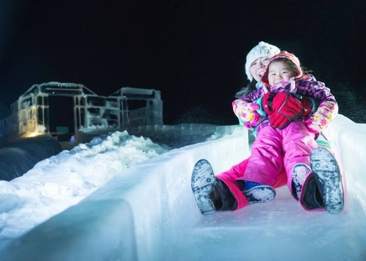 4. The Ice Slide and Ice Rink are fun for kids and adults alike!