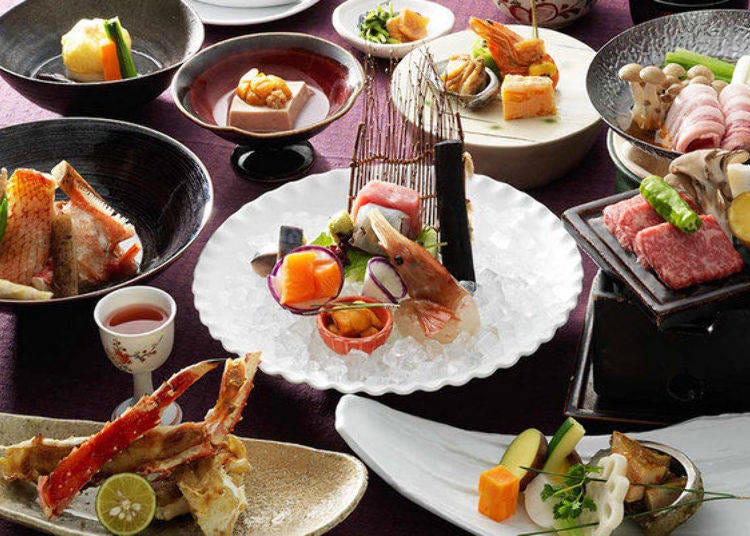 ▲“Shunsaizen” a dish where beauty and taste meet. (Picture provided by TSURUGA Akan Yuku-no-Sato)