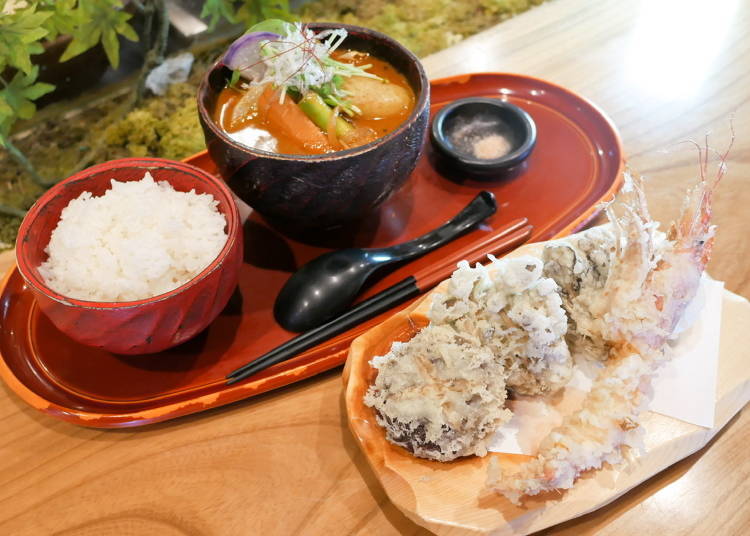 Oba no Yosayuki Tempura Curry: 1,680 yen (tax included)