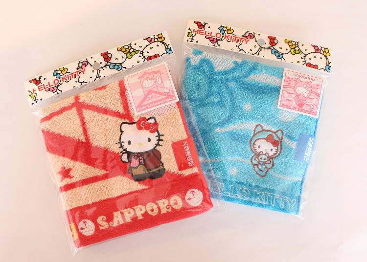 (Photo left) Hokkaido - Sapporo Clock Tower KT jacquard towel, (photo right) Hokkaido - Dobutsukko KT jacquard tower clione.