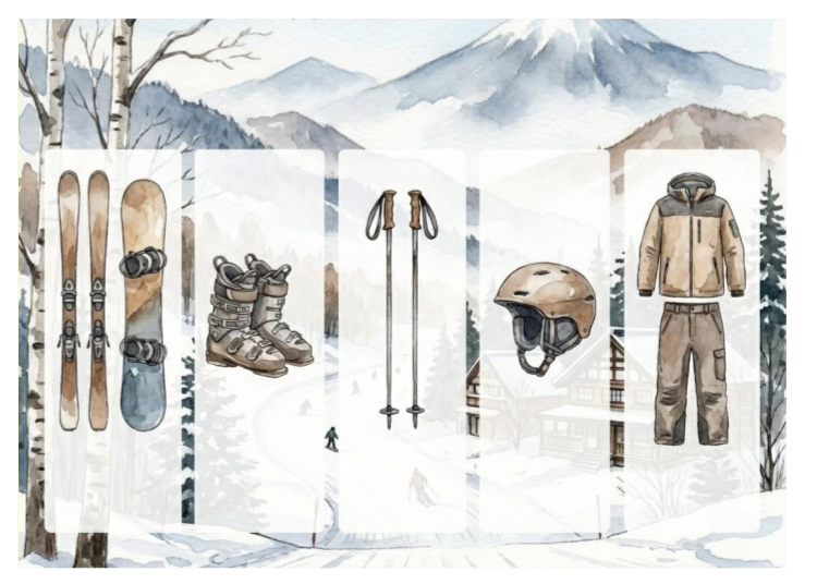 大多數滑雪場可以租到什麼？（不用自己打包的裝備）