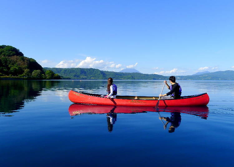 Canoeing on Lake Toya