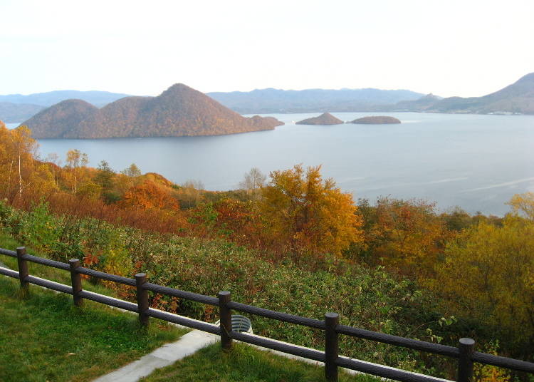 8. Lake Tōya: Fall Colors from Above (Tōyako Town)
