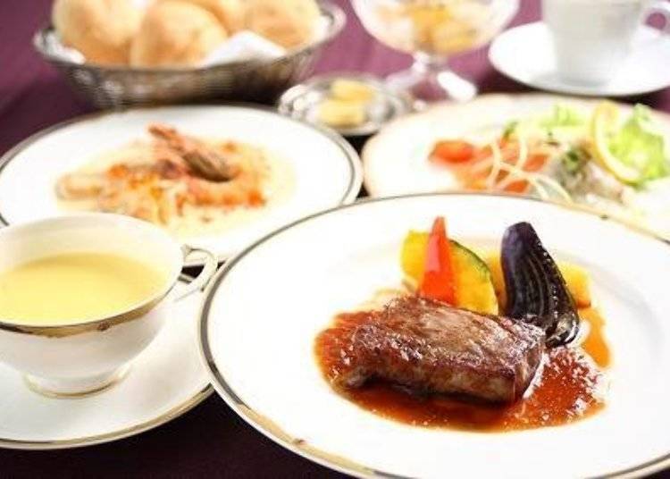 The Furano wagyu sirloin steak full course meal (\5,000 tax-included)