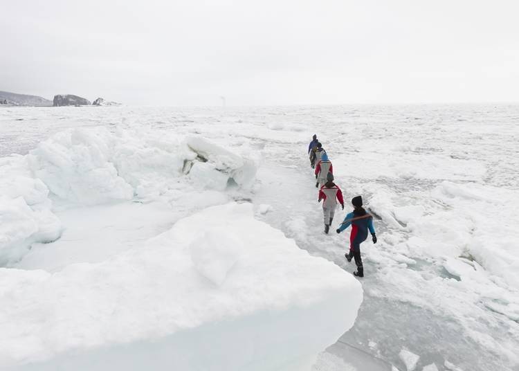 3. Berjalan di atas ais laut terapung di Shiretoko
