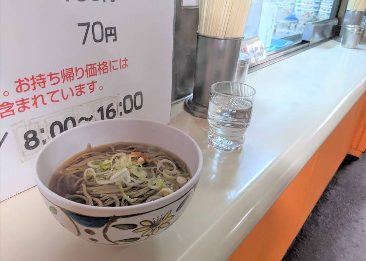 Standing soba is a staple of Japanese food culture