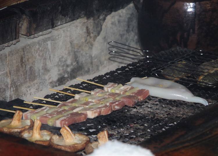 It takes some time to grill each ingredient, so take in the atmosphere and enjoy the appetizers while you wait.