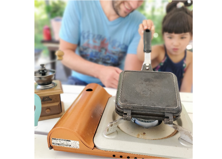 ホットサンドの器材やコーヒーメーカーなども貸し出しています（画像提供：焚き火キャンプ場）