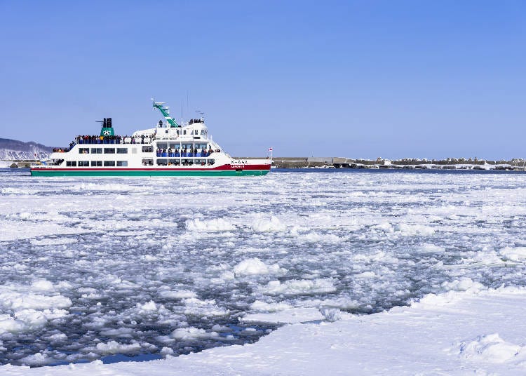 網走港邊的流冰破冰船　圖片來源：PIXTA